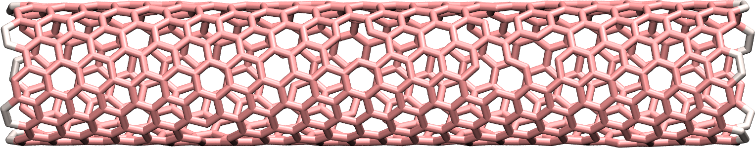 CNT in graphene in vacuum image VMD with deleted atoms