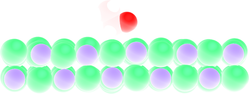 Ethanol molecule next to NaCl