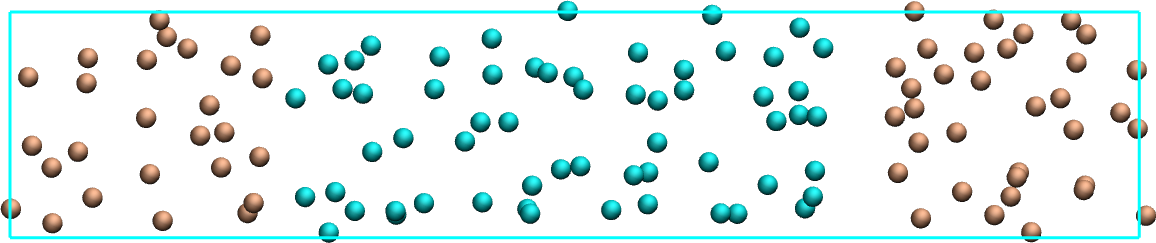 Particles of type 1 and 2 separated by two different potentials