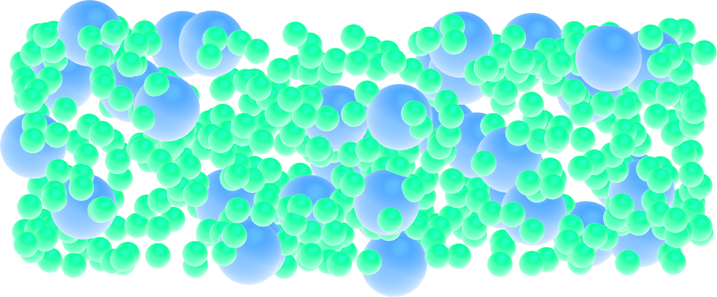 binary fluid simulated by LAMMPS and visualized with VMD