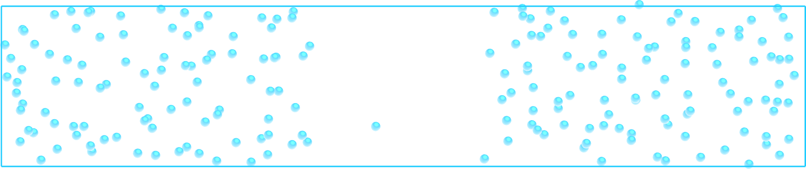 Lennard jones atoms simulated with LAMMPS MD code